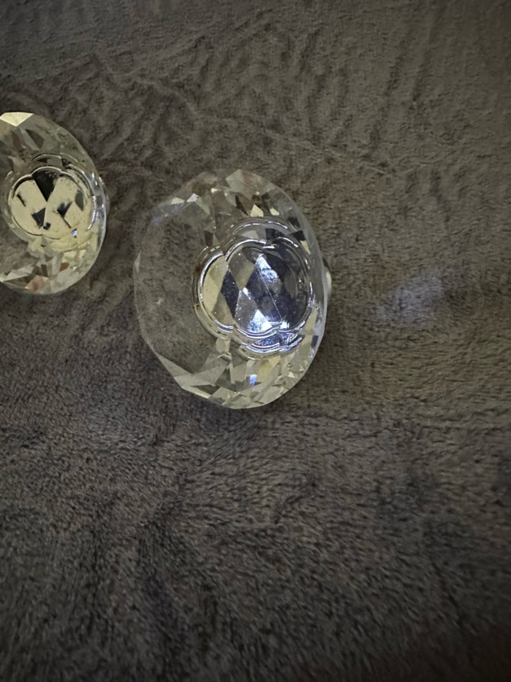 Clear Crystal Drawer Knobs - Faceted Glass Pulls